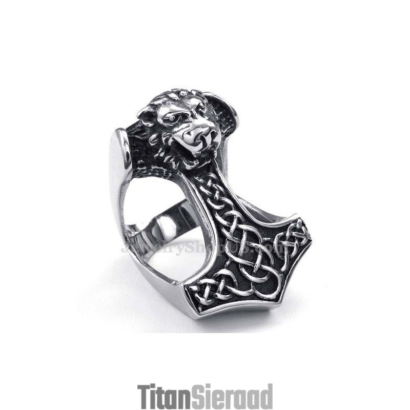 Titanium Leeuw Vrijmetselaarsring Titanium Leeuw Vrijmetselaarsring