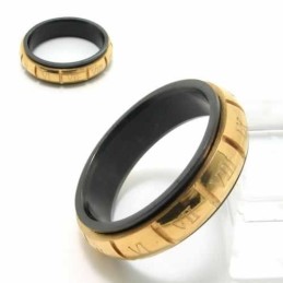Romeinse Cijfers 6 Mm Zwarte Titanium En Gouden Rechtbankbandring