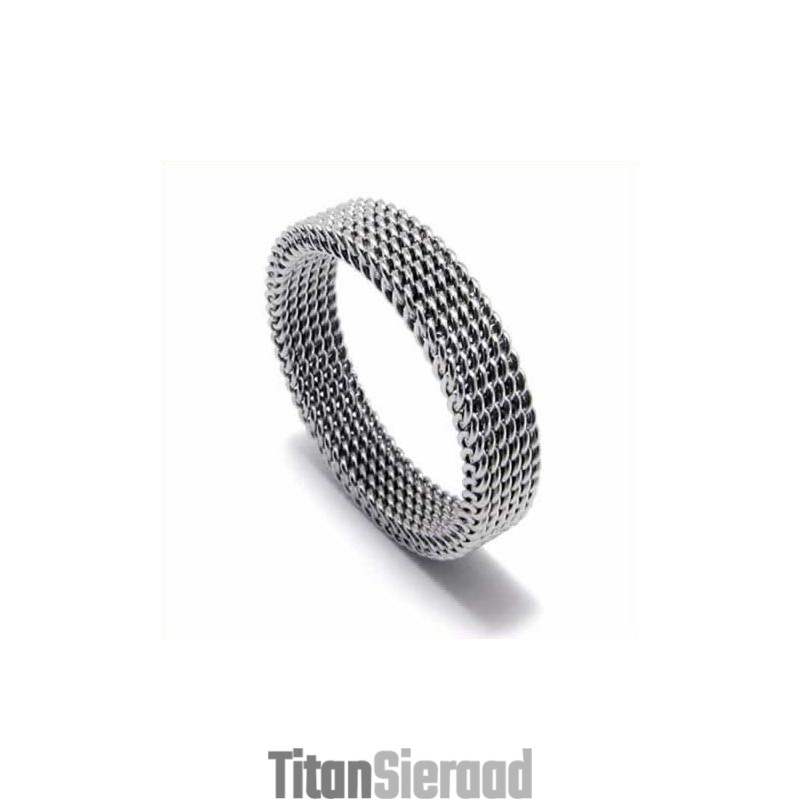 Unisex 4 Mm Titanium Ring Met Mesh