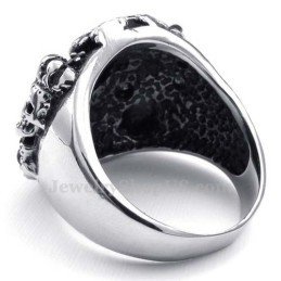 Titanium Schedelring Met Rode Zirkoon