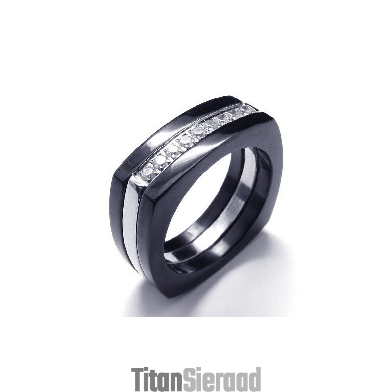 8 Mm Diamanten Unisex Titanium Bandring