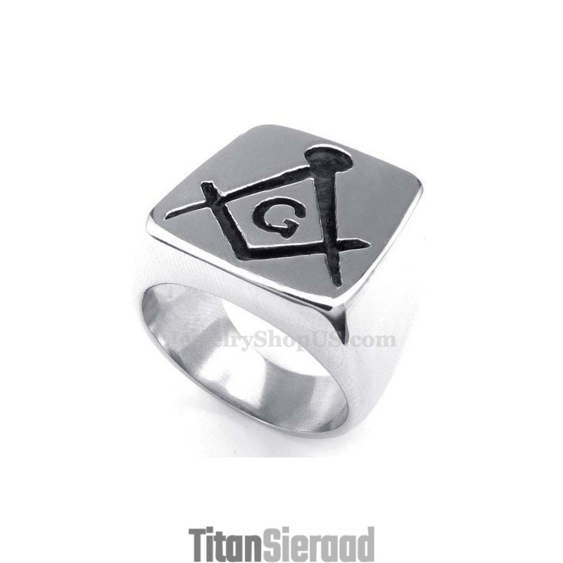 Titanium Vrijmetselaarsring Titanium Vrijmetselaarsring