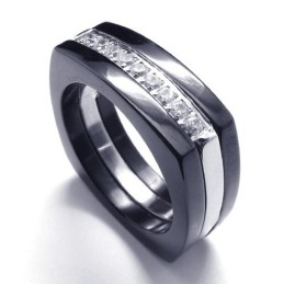 8 Mm Diamanten Unisex Titanium Bandring
