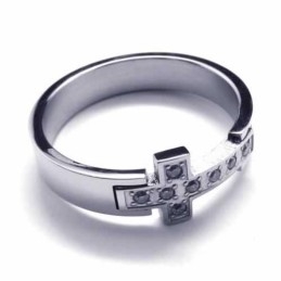 8 Mm Kruisdiamant Unisex Titanium Ring