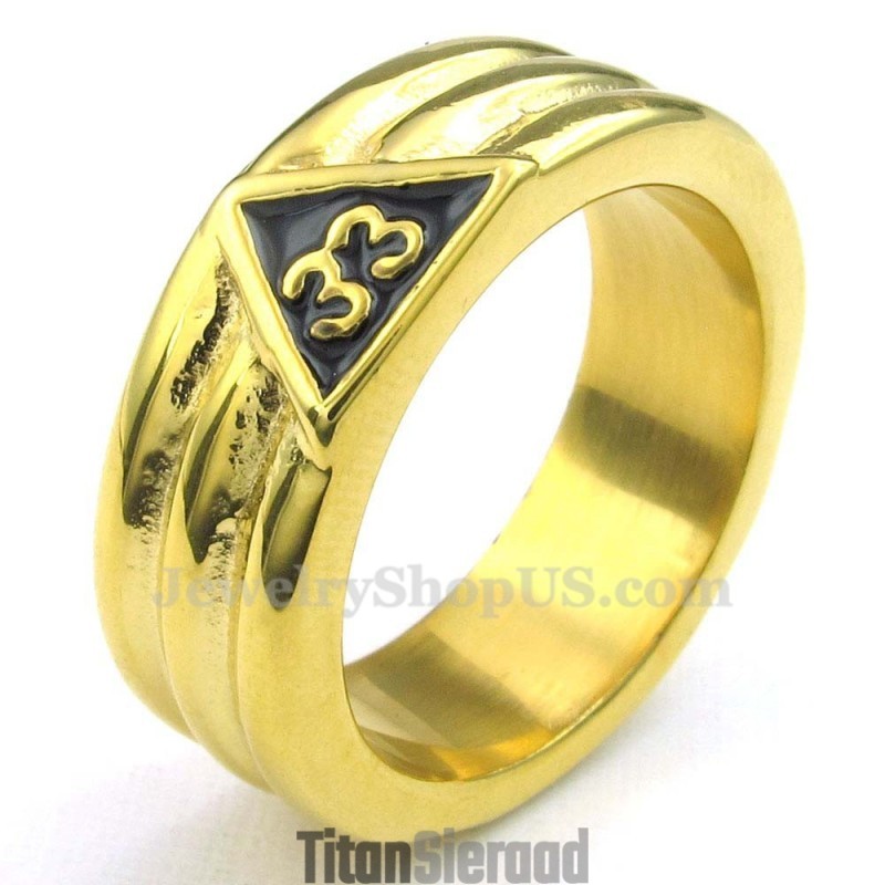 Gouden Titanium Vrijmetselaarsring Gouden Titanium Vrijmetselaarsring