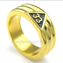 Gouden Titanium Vrijmetselaarsring
