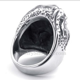 Titanium Schedelring Met Blauwe Zirkoon