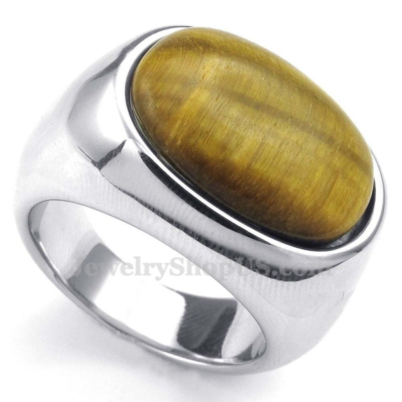 Herenmode Titanium Ring Met Siersteen Herenmode Titanium Ring Met Siersteen