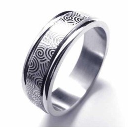 Titanium 6 Mm Ring Met Twee Groeven