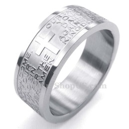 Titanium Engelse Schrift Schedelring