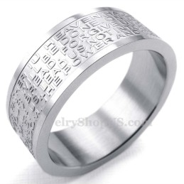 Titanium Engelse Schrift Schedelring