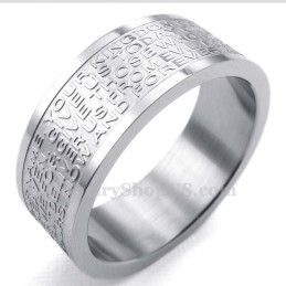 Titanium Engelse Schrift Schedelring