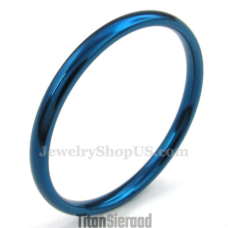 2 Mm Ronde Blauwe Titanium Ring 2 Mm Ronde Blauwe Titanium Ring