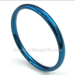 2 Mm Ronde Blauwe Titanium Ring