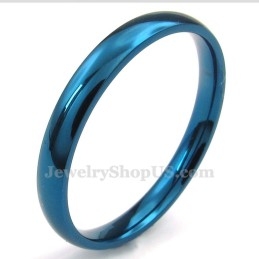 3 Mm Ronde Blauwe Titanium Ring