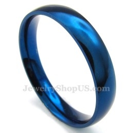 Mm Ronde Blauwe Titanium Ring