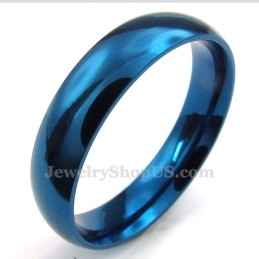 5 Mm Ronde Blauwe Titanium Ring