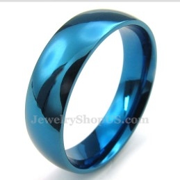 6 Mm Ronde Blauwe Titanium Ring