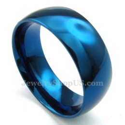 8 Mm Ronde Blauwe Titanium Ring