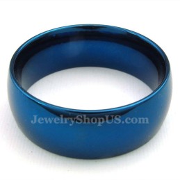 8 Mm Ronde Blauwe Titanium Ring