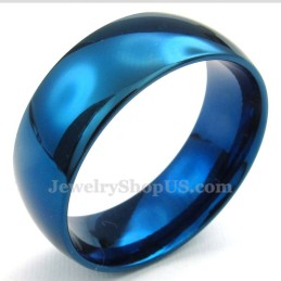 8 Mm Ronde Blauwe Titanium Ring