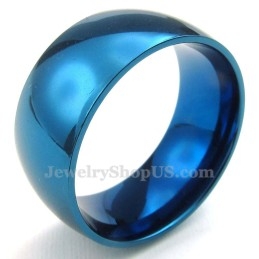 10 Mm Ronde Blauwe Titanium Ring