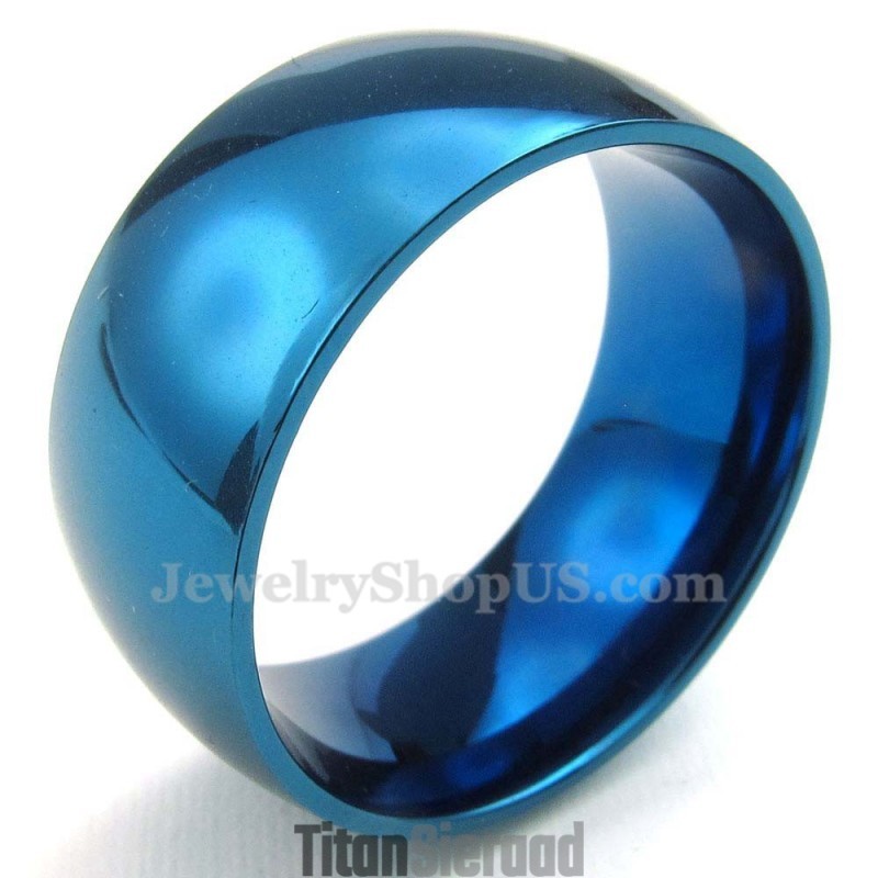 10 Mm Ronde Blauwe Titanium Ring 10 Mm Ronde Blauwe Titanium Ring