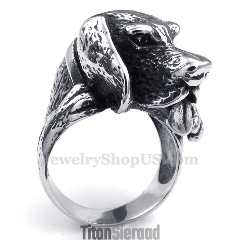 Titanium Hondenkop Ring Titanium Hondenkop Ring