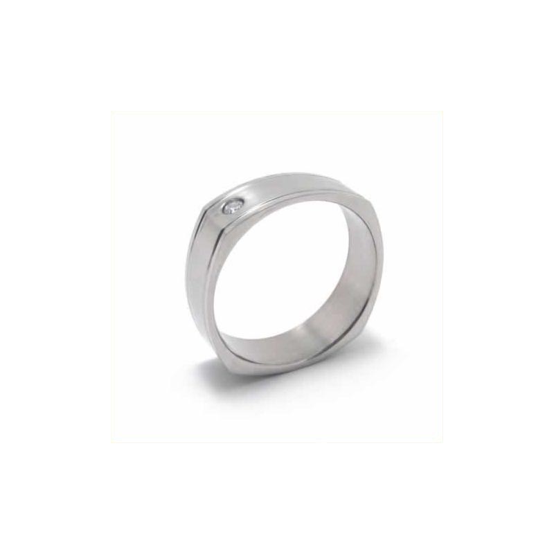 Diamanten Zetting 6 Mm Titanium Ingelegde Ring Diamanten Zetting 6 Mm Titanium Ingelegde Ring