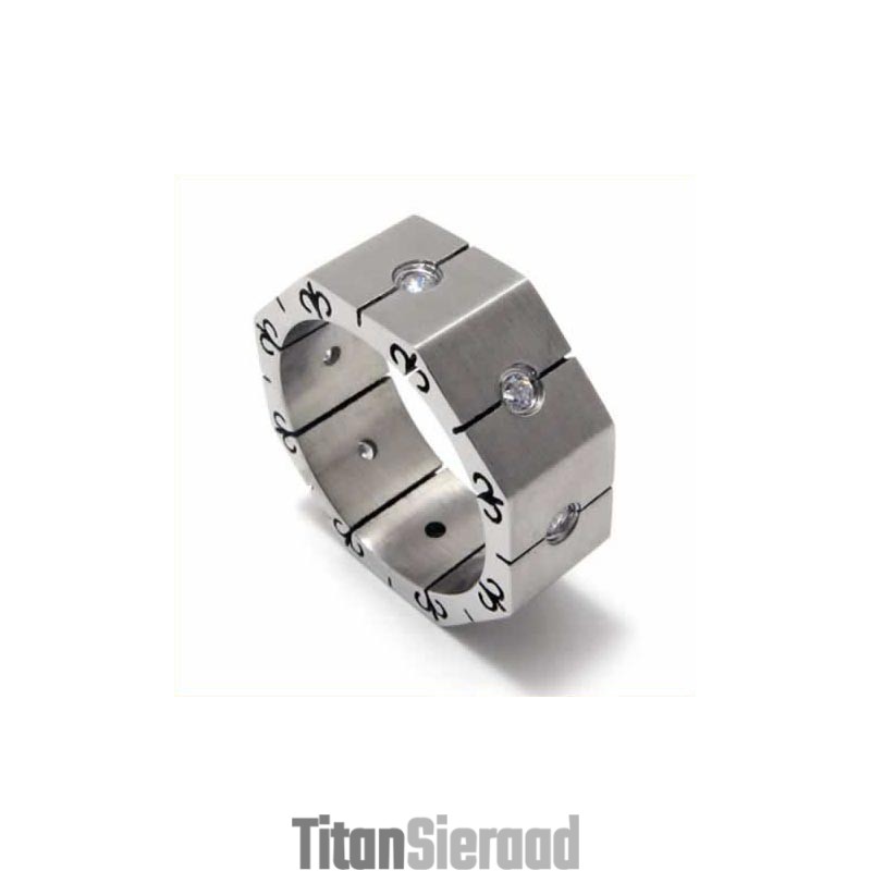 Diamanten 8 Mm Titanium Ingelegde Ring Diamanten 8 Mm Titanium Ingelegde Ring