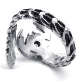 Titanium Schorpioen Ring Met Blauwe Zirkoon