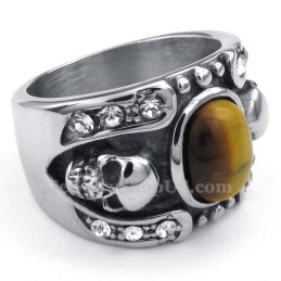 Titanium Schedelring Met Siersteen