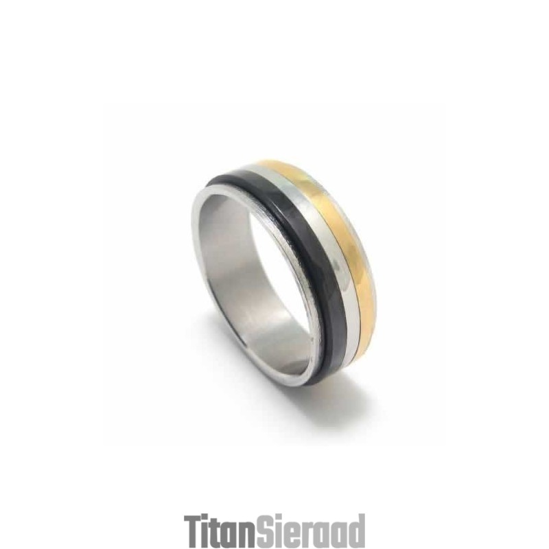 Drie Cirkels 8 Mm Titanium Ring