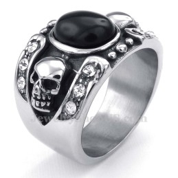 Titanium Agaat Ingelegde Schedelring