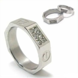 Diamanten Zetting 6 Mm Titanium Ingelegde Ring