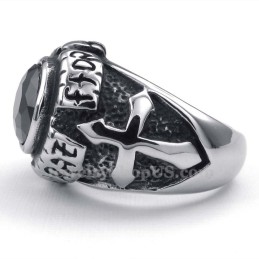 Titanium Ring Met Zwarte Zirkoon