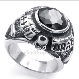 Titanium Ring Met Zwarte Zirkoon