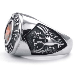 Titanium Ring Met Rode Zirkoon