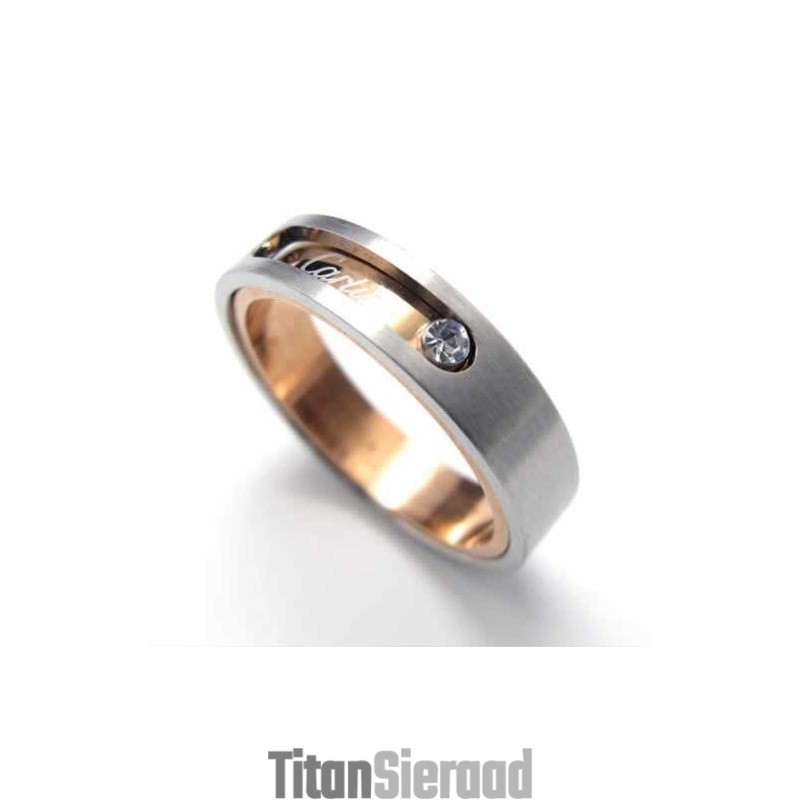 Diamanten Zetting 5 Mm Titanium Ingelegde Ring Diamanten Zetting 5 Mm Titanium Ingelegde Ring