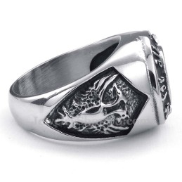 Titanium Ring Met Blauwe Zirkoon