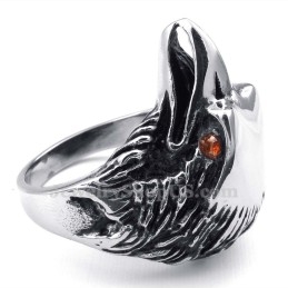 Titanium Adelaarsring Met Rode Ogen