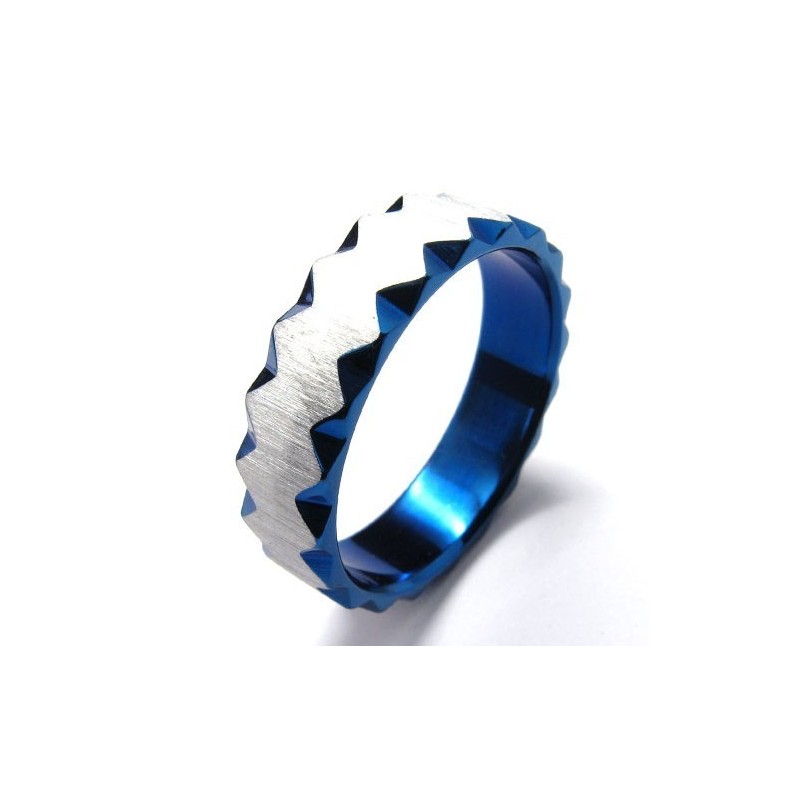 6 Mm Unisex Blauwe Titanium Ring 6 Mm Unisex Blauwe Titanium Ring