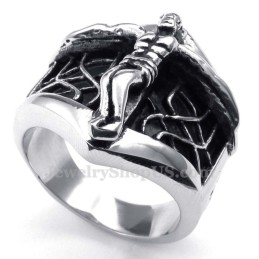 Titanium Spinnenweb Jezus Ring