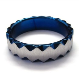 6 Mm Unisex Blauwe Titanium Ring