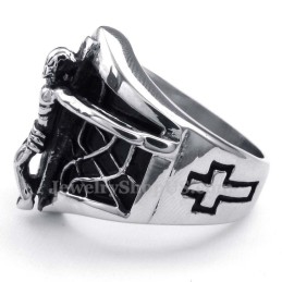 Titanium Spinnenweb Jezus Ring