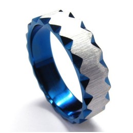 6 Mm Unisex Blauwe Titanium Ring