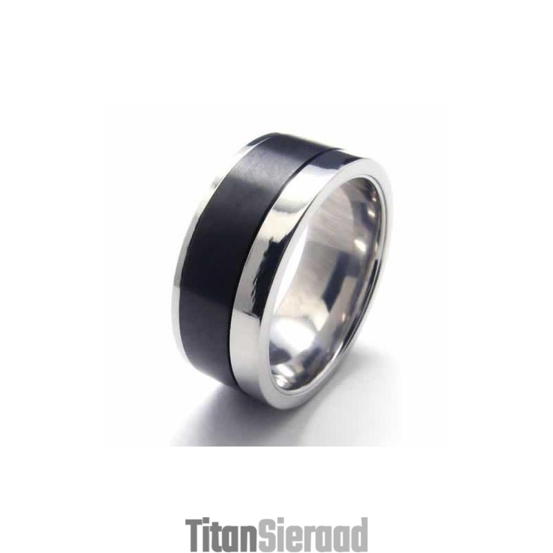 Heren 8 Mm Zwarte Titanium Ring Heren 8 Mm Zwarte Titanium Ring