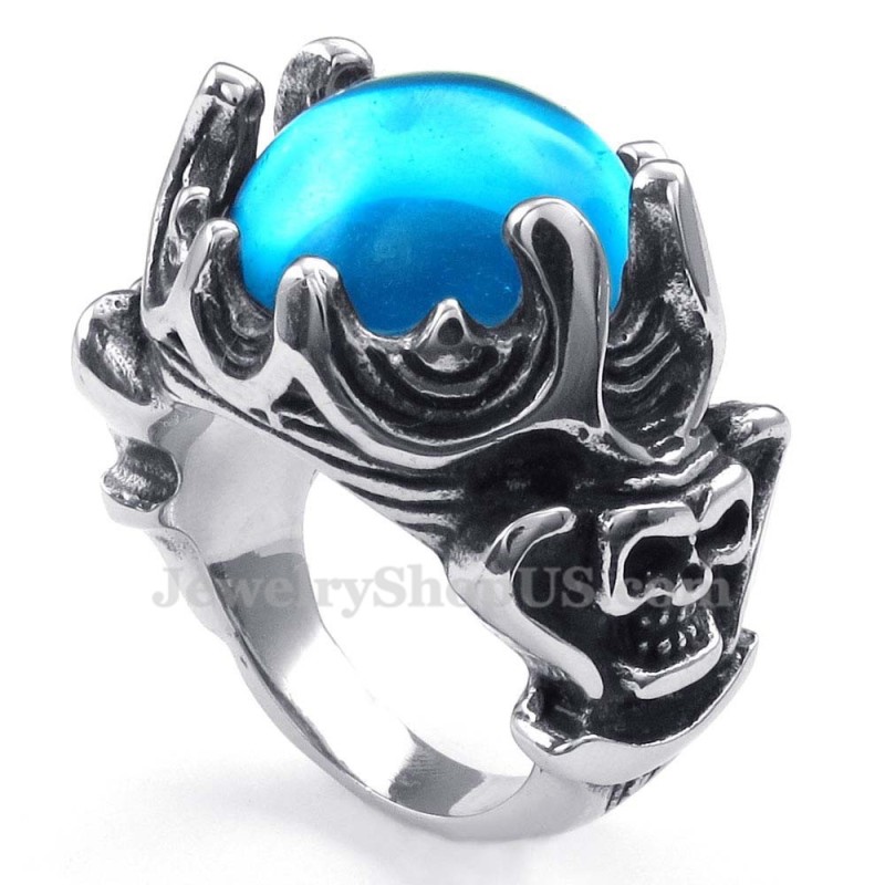 Titanium Ring Met Blauwe Zirkoon Titanium Ring Met Blauwe Zirkoon