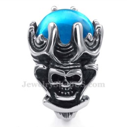 Titanium Ring Met Blauwe Zirkoon