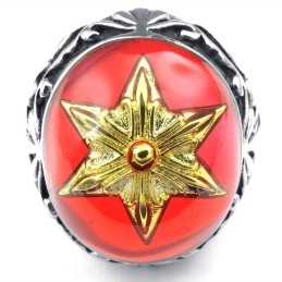 Gouden Davidster Titanium Ring